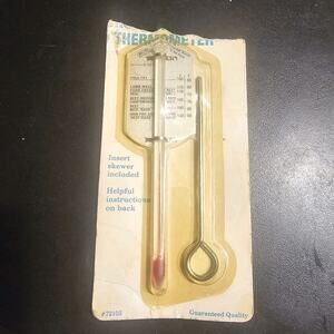 Acu-Rite Roast Meat Thermometer Vtg Insert Skewer Fahrenheit Celcius Temperature